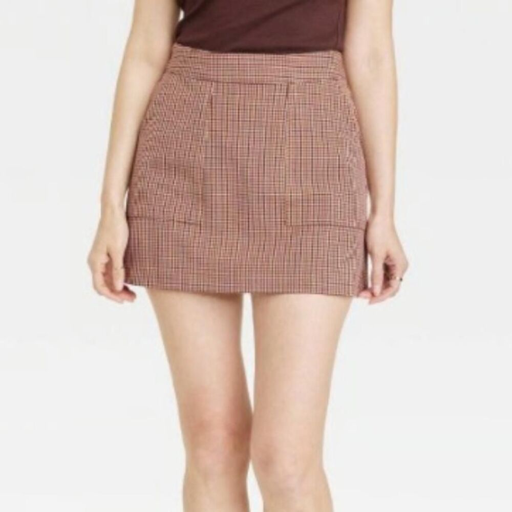 Brown Houndstooth Mini Skirt Academia Preppy Pinterest Fall Outfit